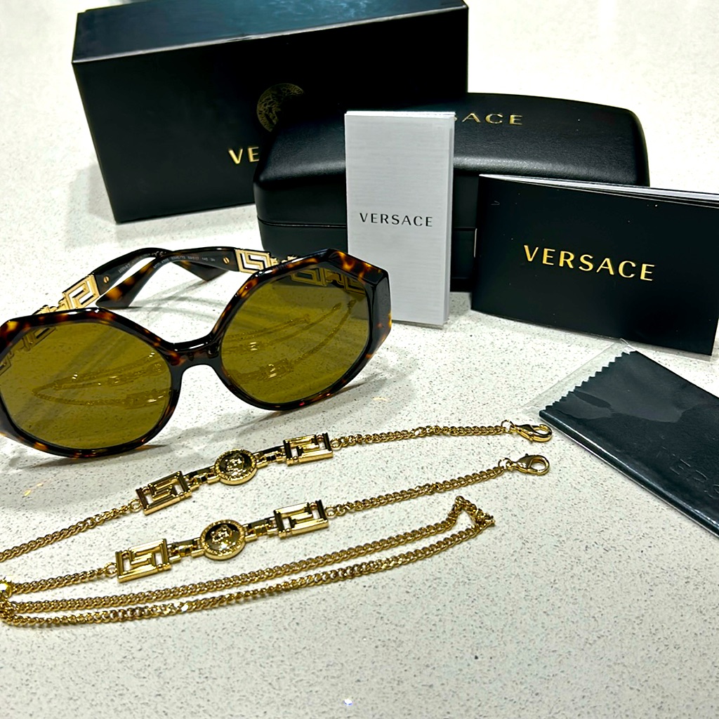 Versace Tortoises Brown Gold Sunglasses Nwt Box Booklet Versace Tortoises Brown Gold Sunglasses Nwt Box Booklet